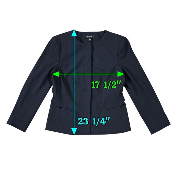 Ann Taylor The Crewneck Jacket in Seasonless Stretch Navy Blue Career Office - Picture 4 of 10